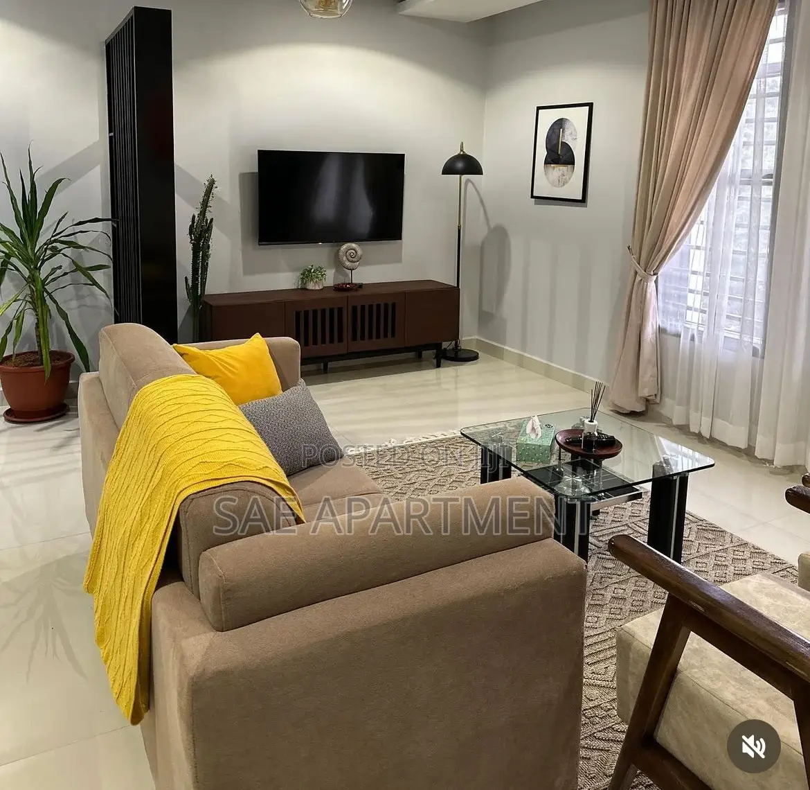 Beige One Bedroom Apartment, Wuse 2 Abuja in Wuse 2