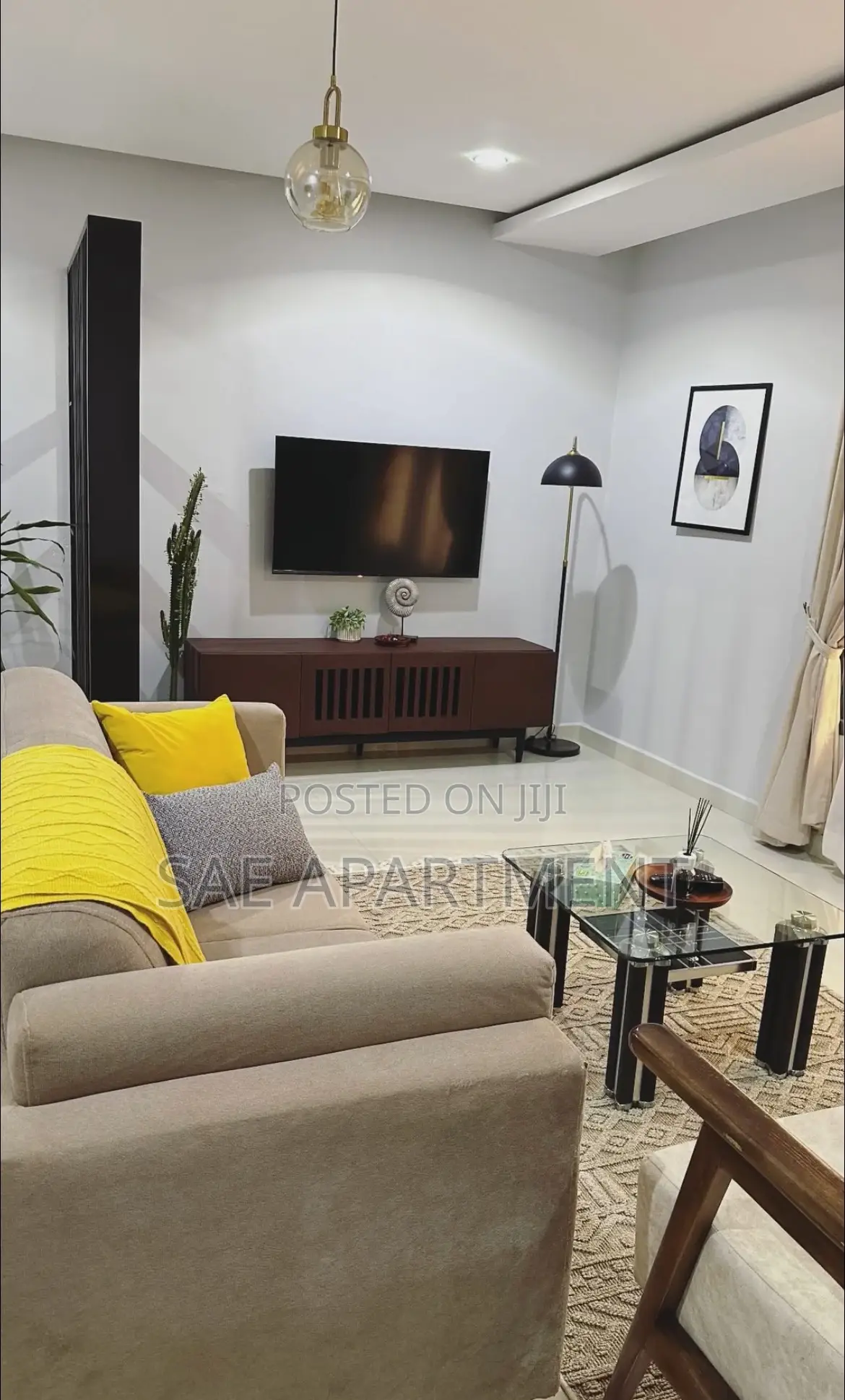 Beige One Bedroom Apartment, Wuse 2 Abuja in Wuse 2