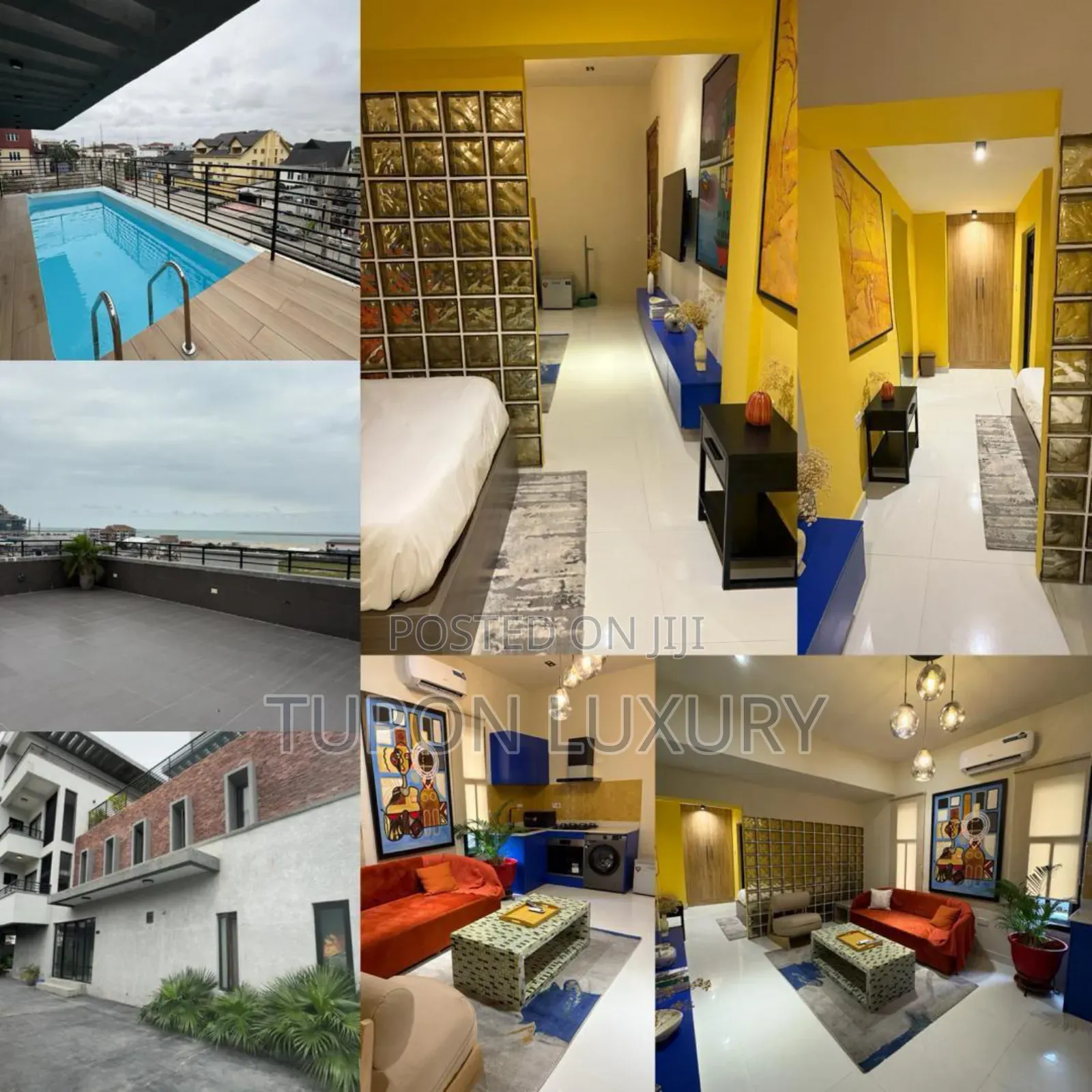 Luxe Studio Apartment With Pool, Gym and Rooftop Sea View in Victoria Island