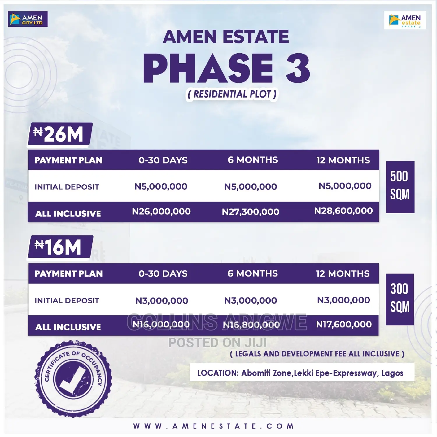 Certificate of Occupancy in Eleko
