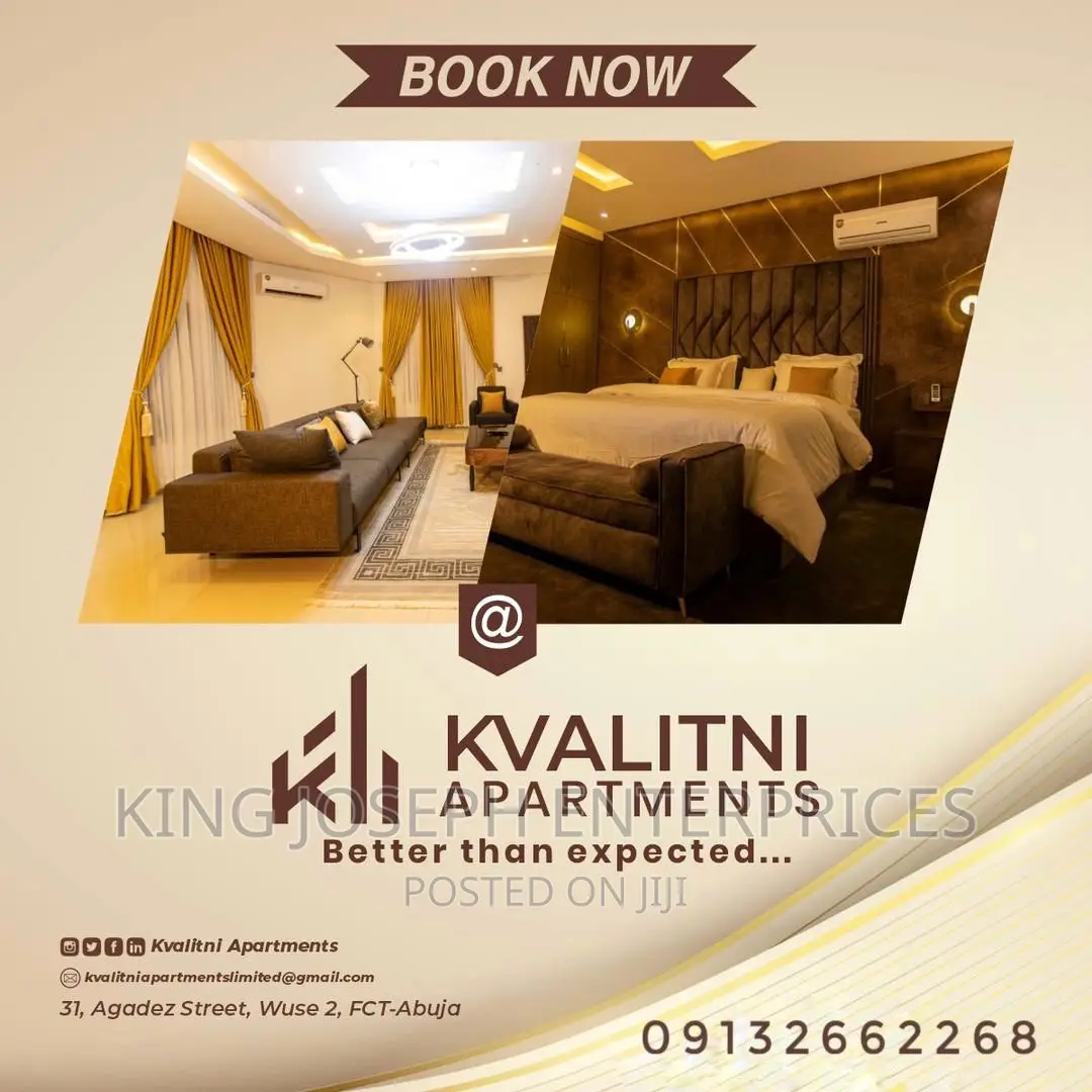 100% Luxury 3 Bedroom Apartment Wuse 2 ( With a Garden) in Wuse 2