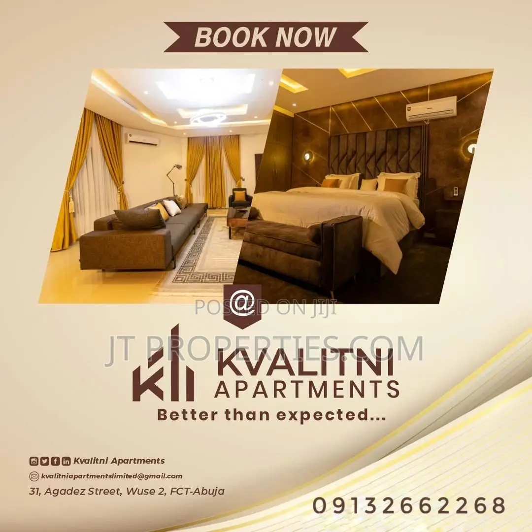 100% Luxury 3 Bedroom Apartment Wuse 2 ( With a Garden) in Wuse 2