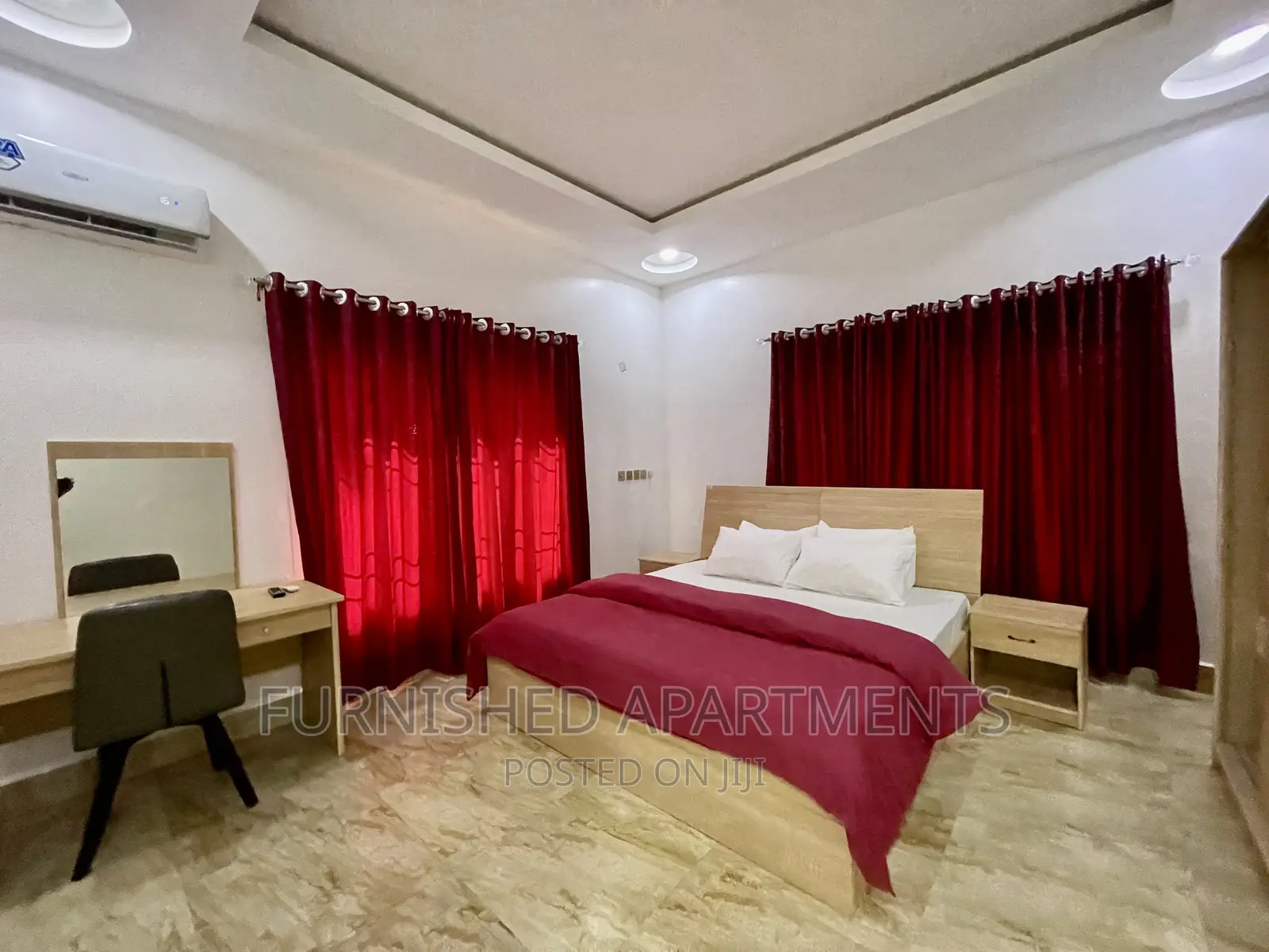 New 1bedroom Flat +Wifi + 24hrs Light With Ac in Utako