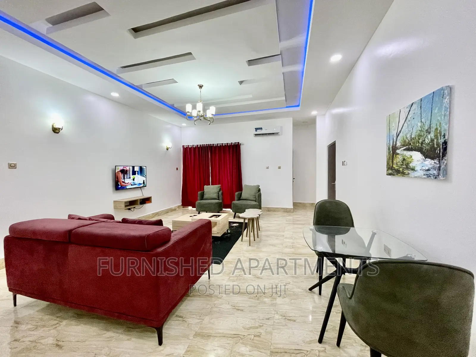 New 1bedroom Flat +Wifi + 24hrs Light With Ac in Utako