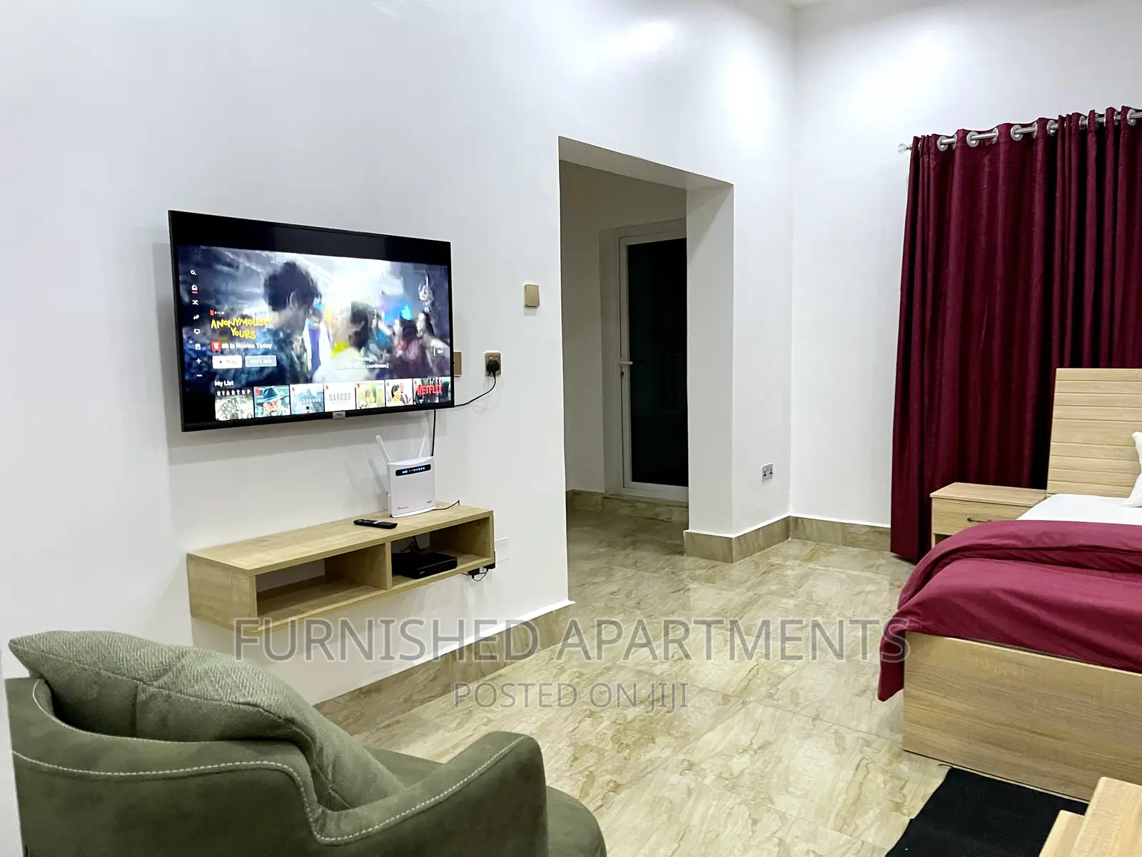 Penthouse Studio 24hrs Ac Wifi Kitchen Big Balcony in Utako