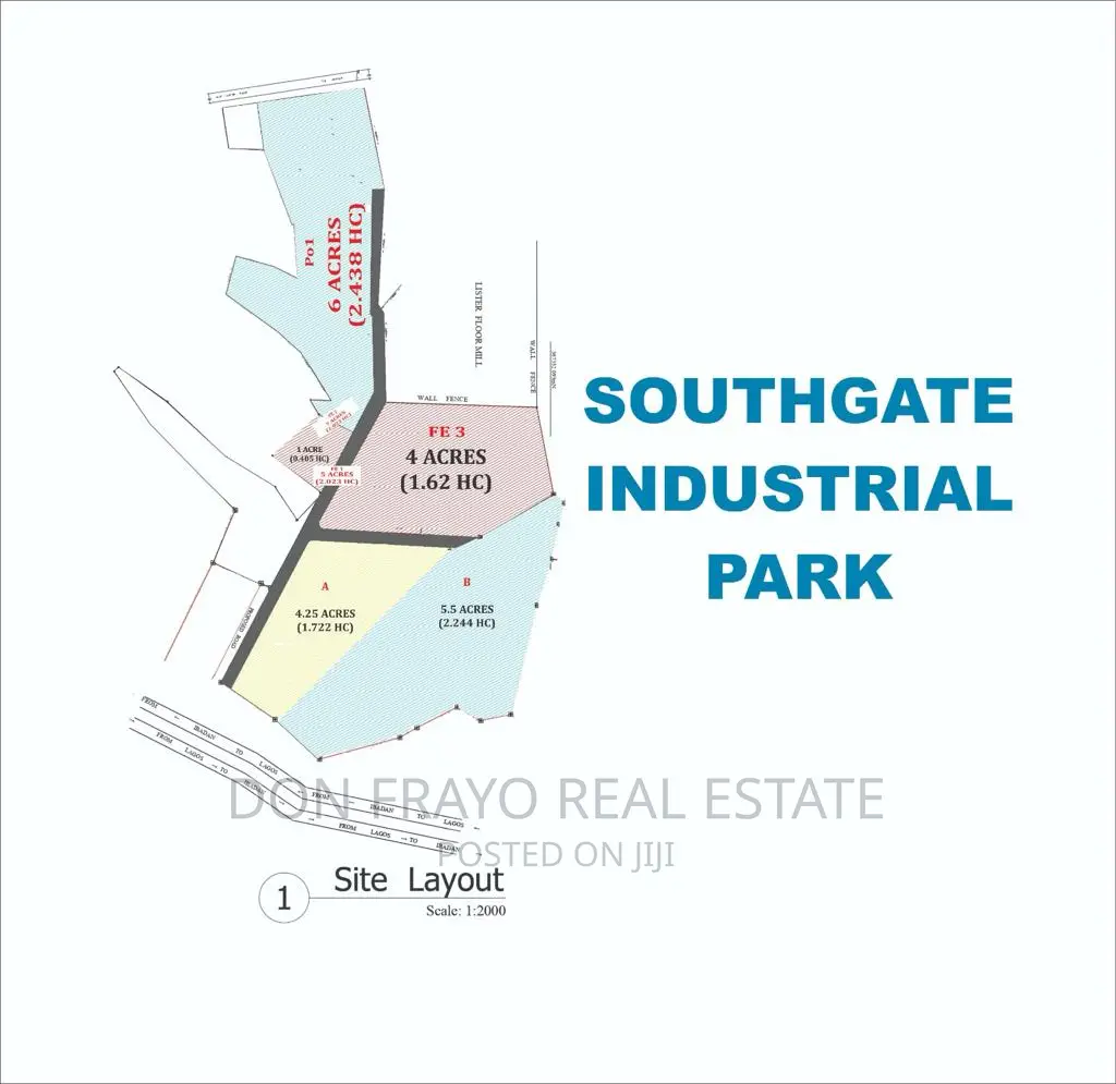 2 Acres Industrial Land Facing Expressway Tollgate Ibadan in Ibadan
