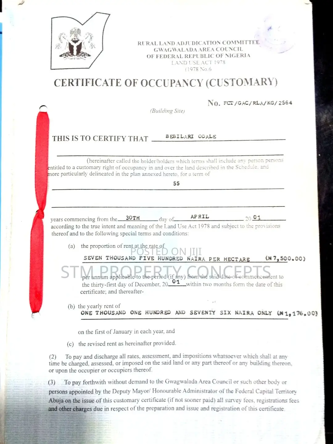 2.5ha of Land for Sale at Kaida Farmland Ext in Gwagwalada