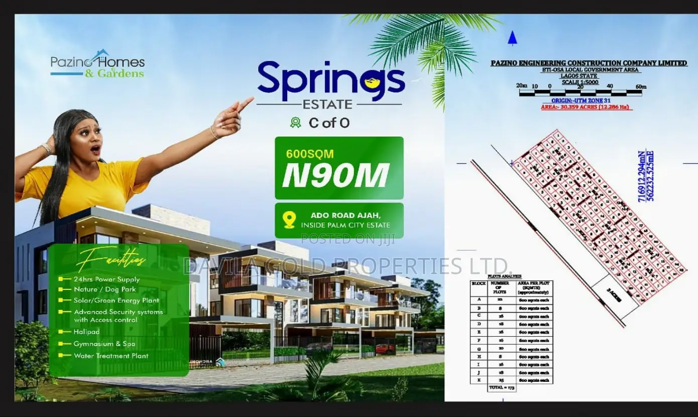 Best Land Deal, Ado Road Ajah, Lagos, at Springs Garden in Ado / Ajah