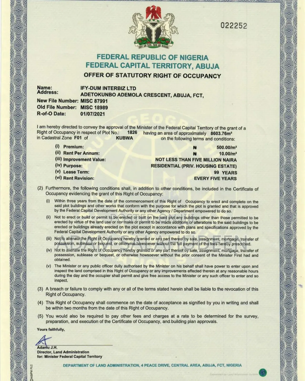 Residential (Private Housing Estate) Plot in Kubwa
