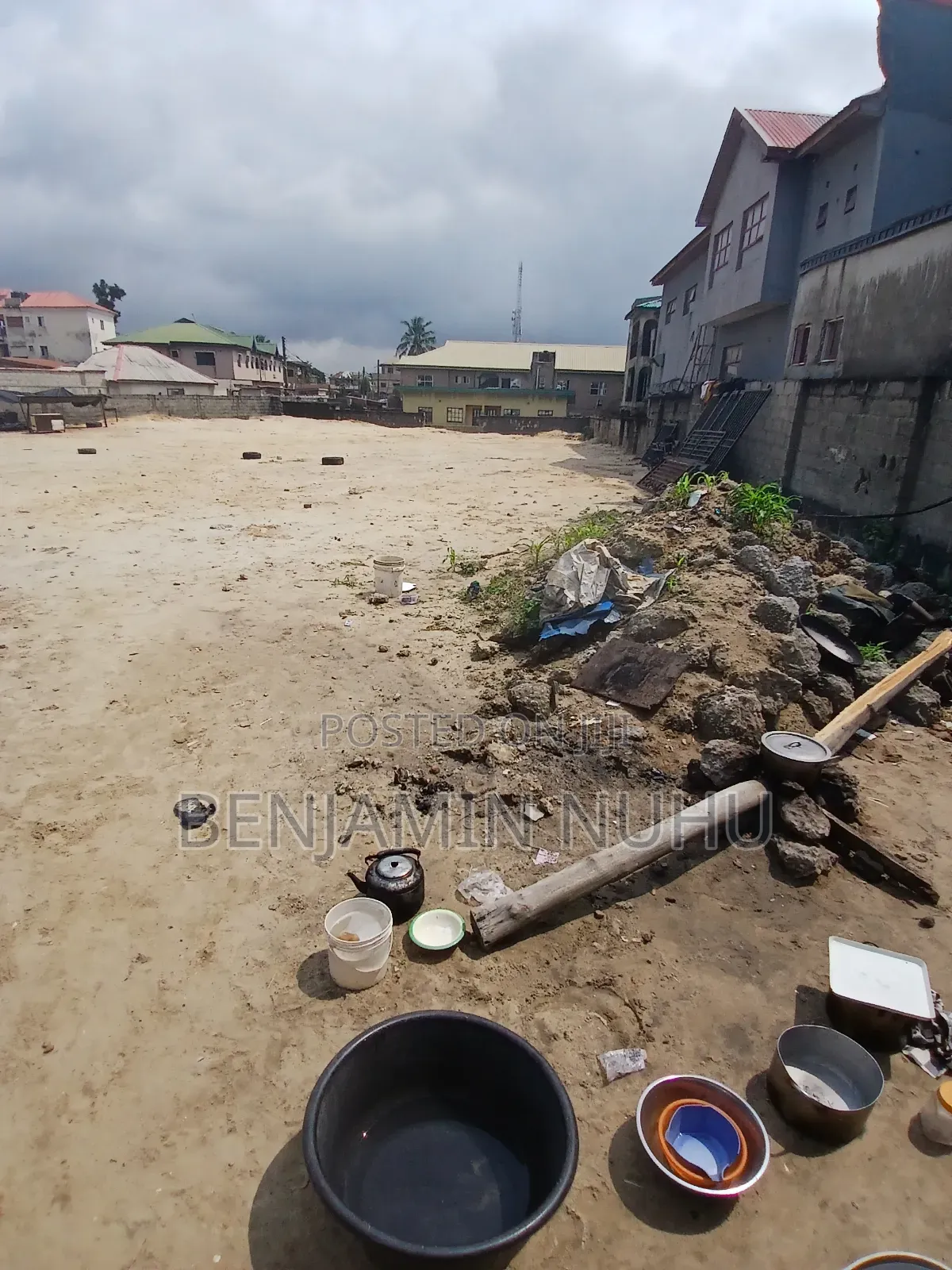 3500sqm Land Facing Express, With Block of Flat at the Back in Ajah