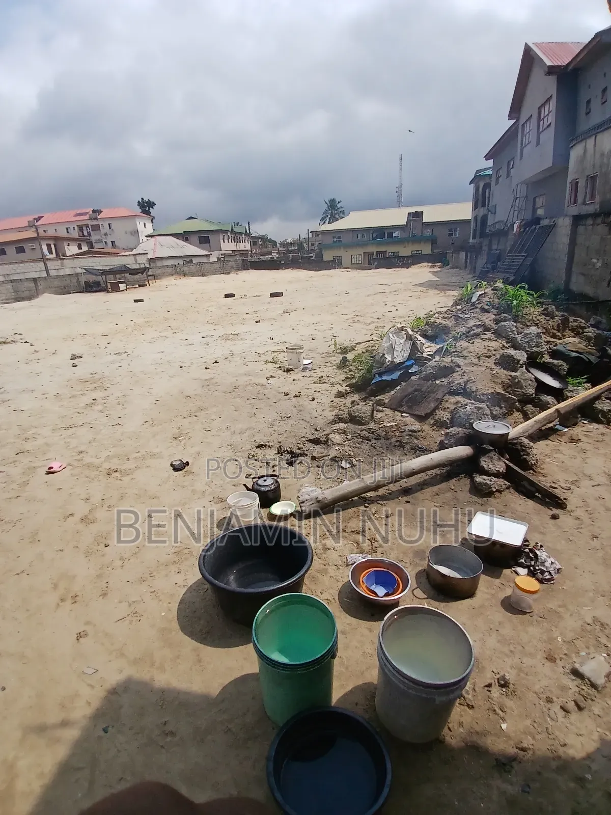 3500sqm Land Facing Express, With Block of Flat at the Back in Ajah