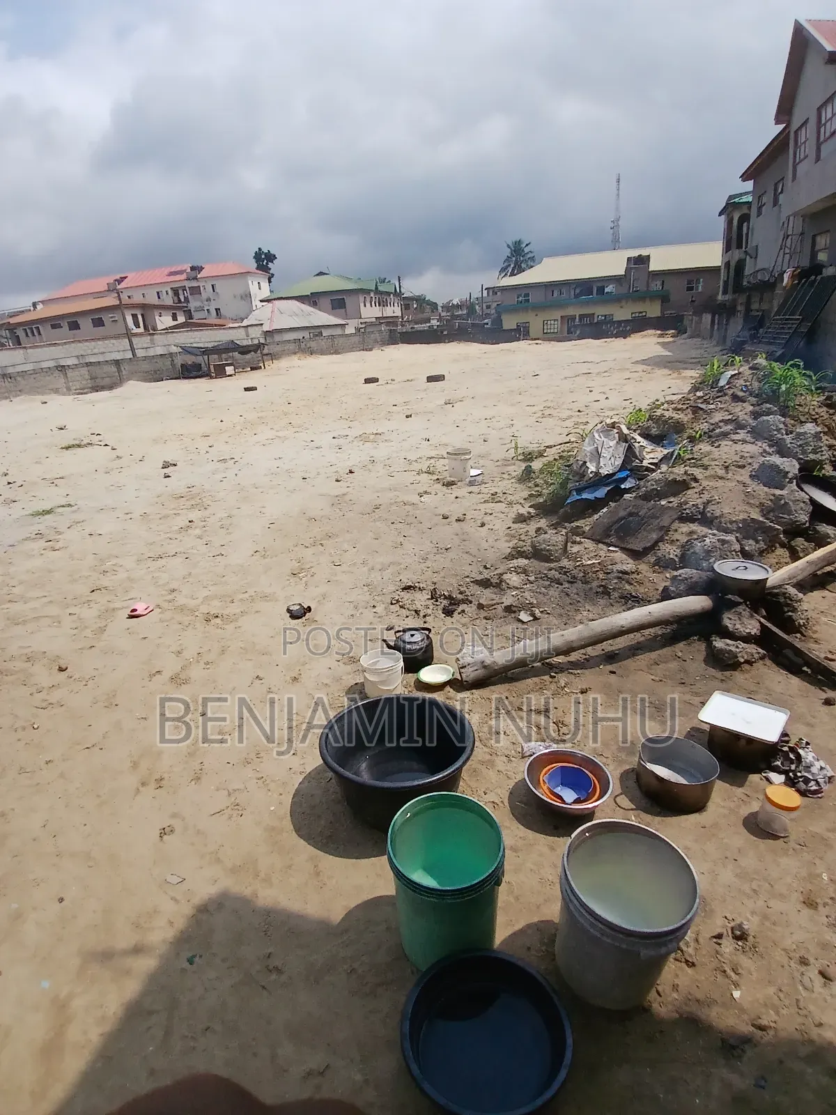 3500sqm Land Facing Express, With Block of Flat at the Back in Ajah