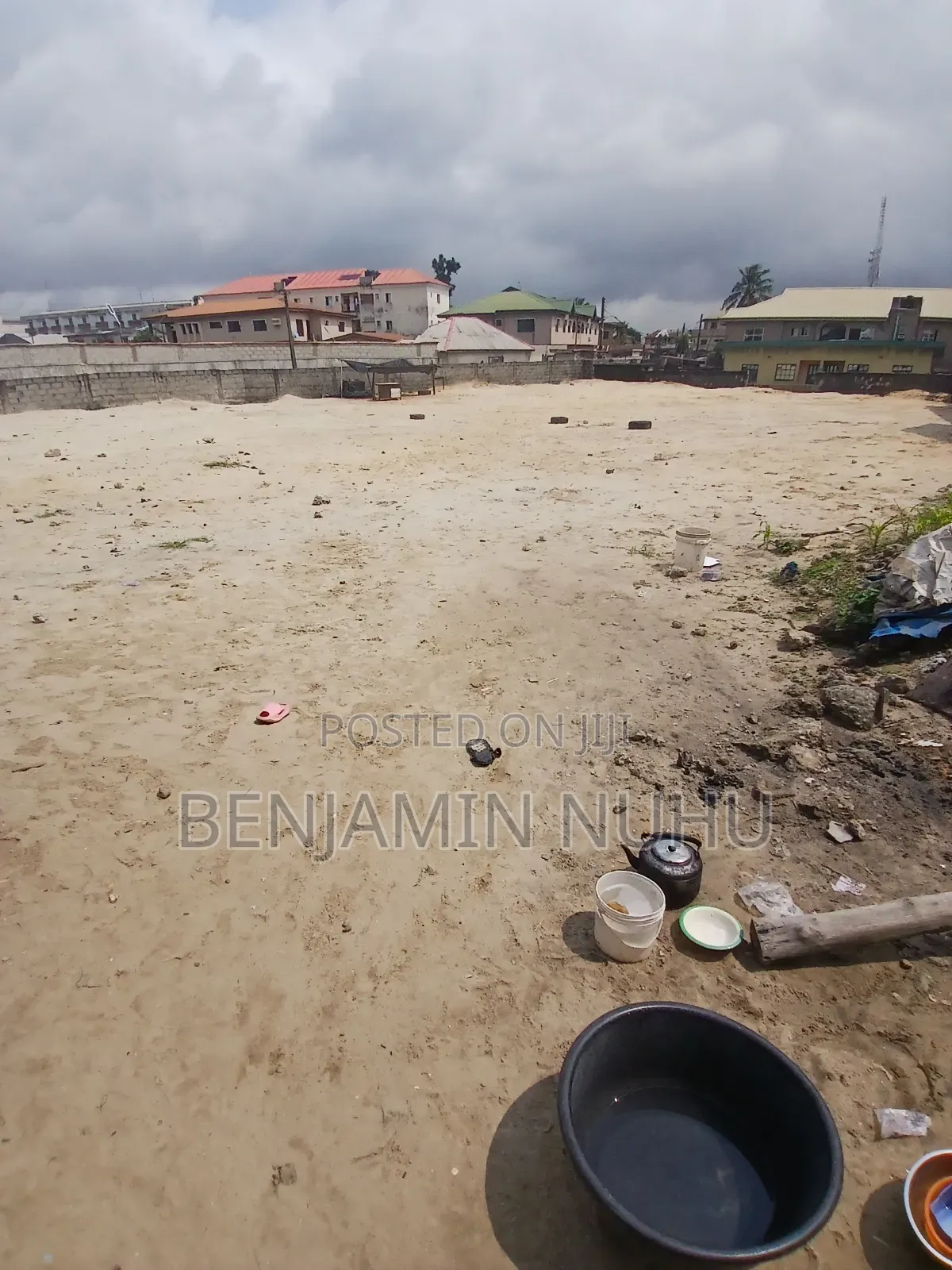 3500sqm Land Facing Express, With Block of Flat at the Back in Ajah