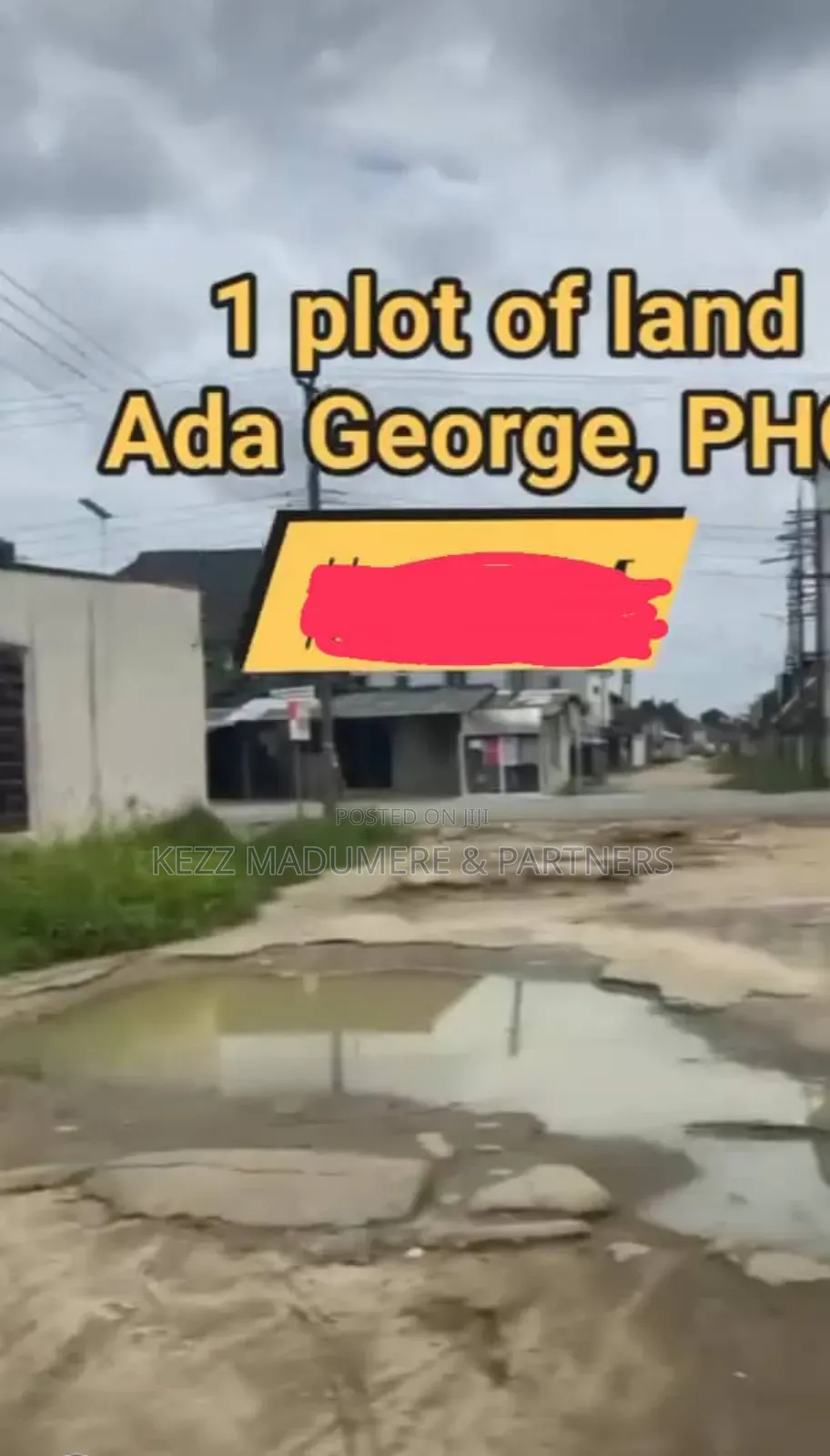 For Sale : 1 Plot 5 Meters From the New Road ,At Ada George in Port-Harcourt