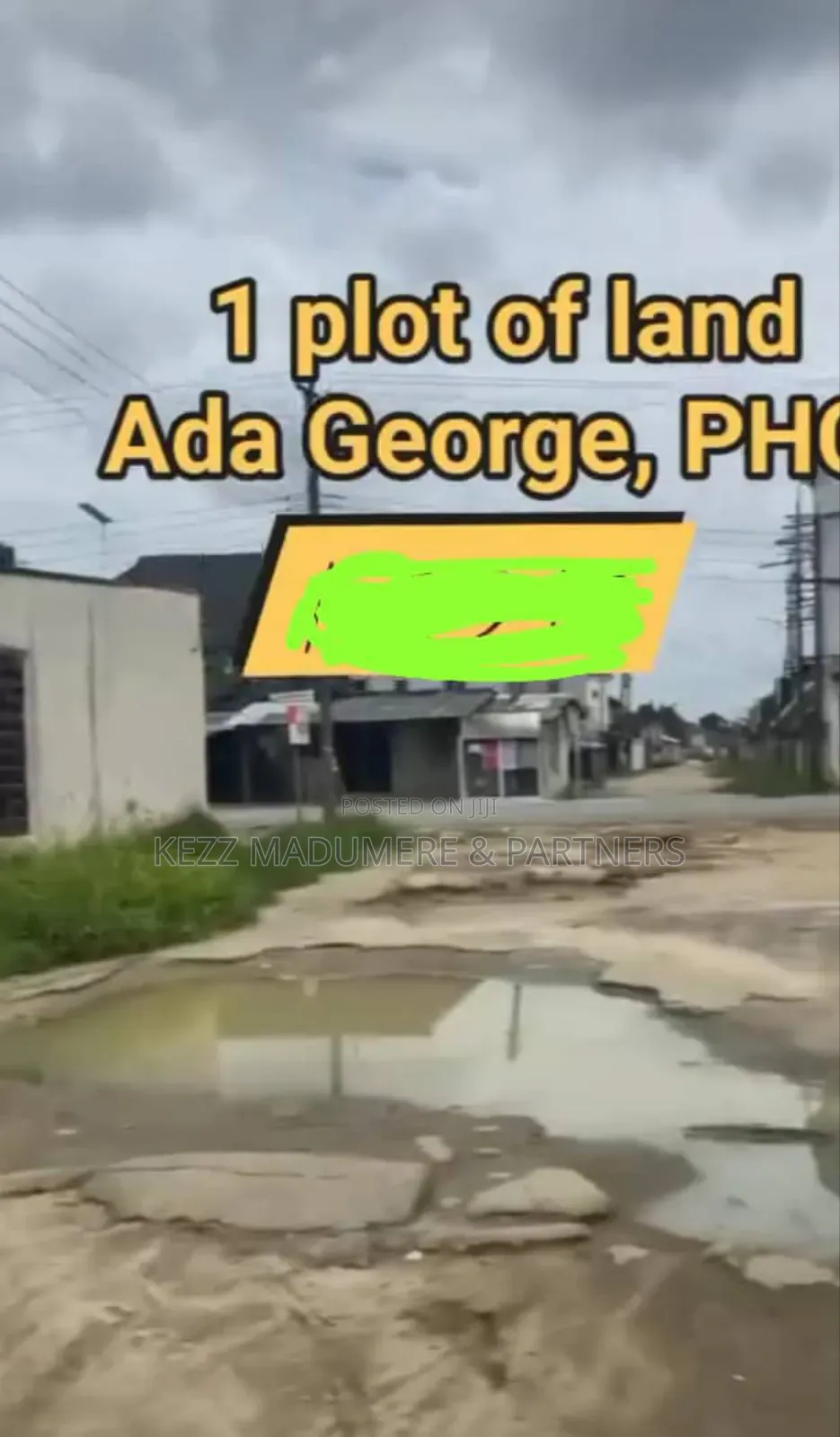 For Sale : 1 Plot 5 Meters From the New Road ,At Ada George in Port-Harcourt