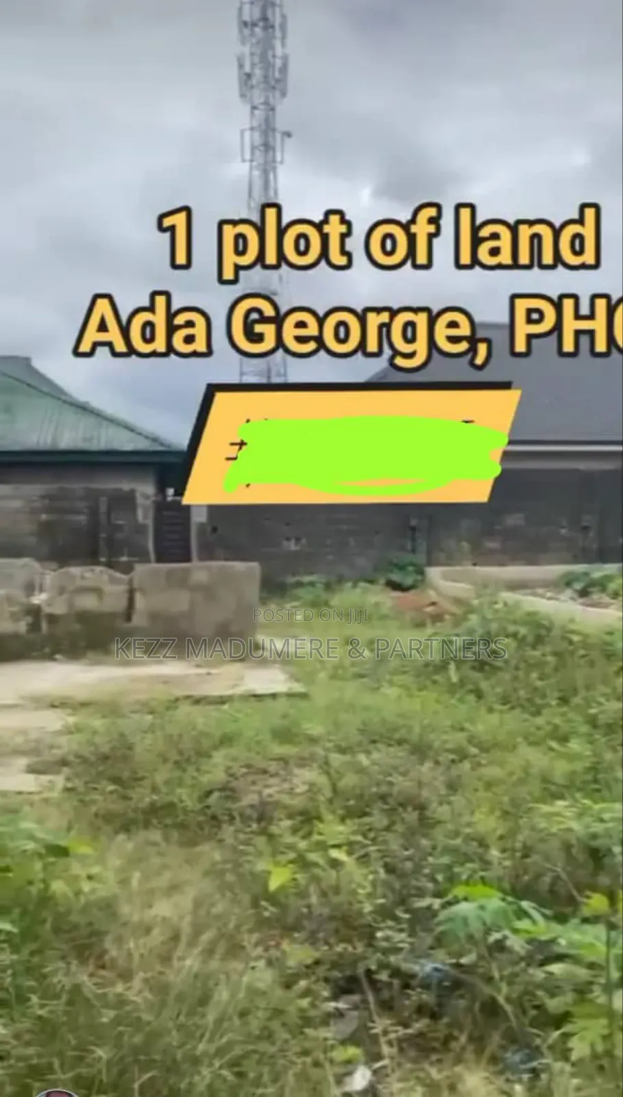 For Sale : 1 Plot 5 Meters From the New Road ,At Ada George in Port-Harcourt