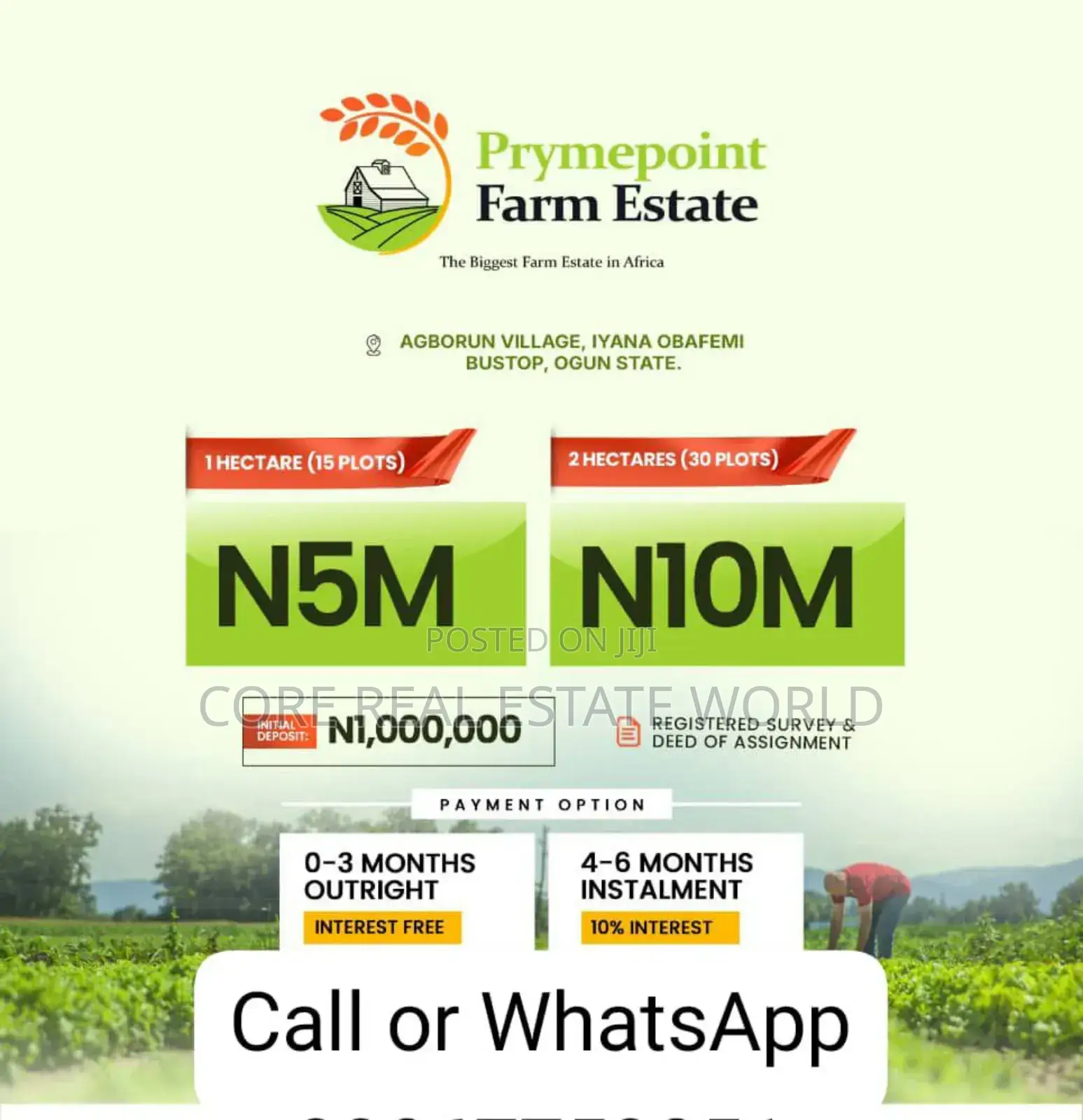 Very Fetile Farm Estate Land in Obafemi-Owode