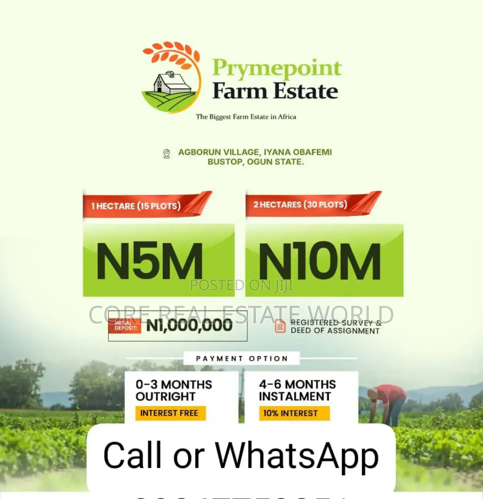 Very Fetile Farm Estate Land in Obafemi-Owode