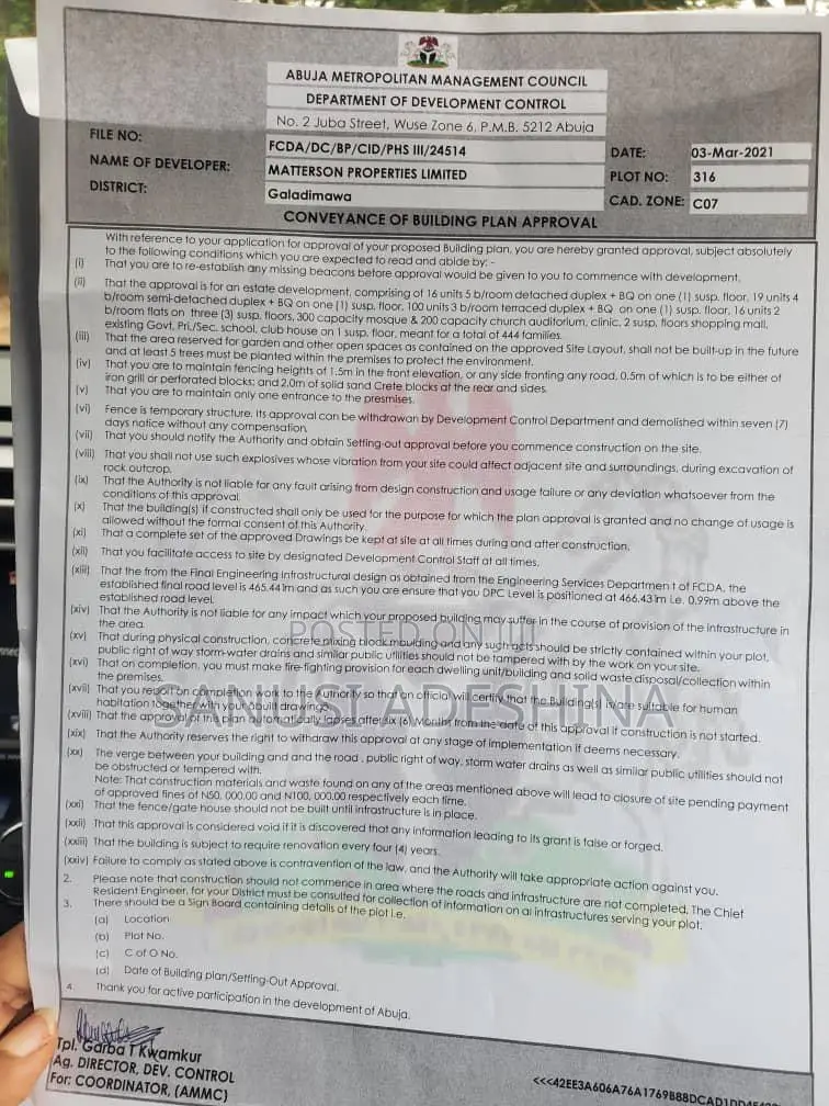 14.300hectares of Mass Housing at Galadimawa Abuja Nigerian in Galadimawa