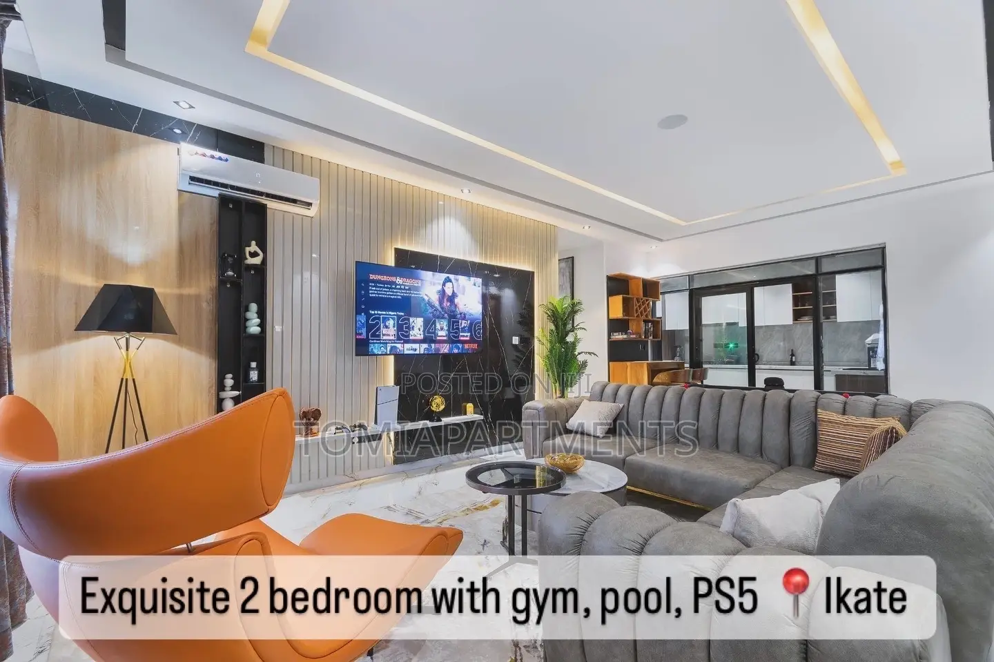 Exquisite 2 Bedroom Apartment With Pool, Ps5, Gym Balcony in Ikate