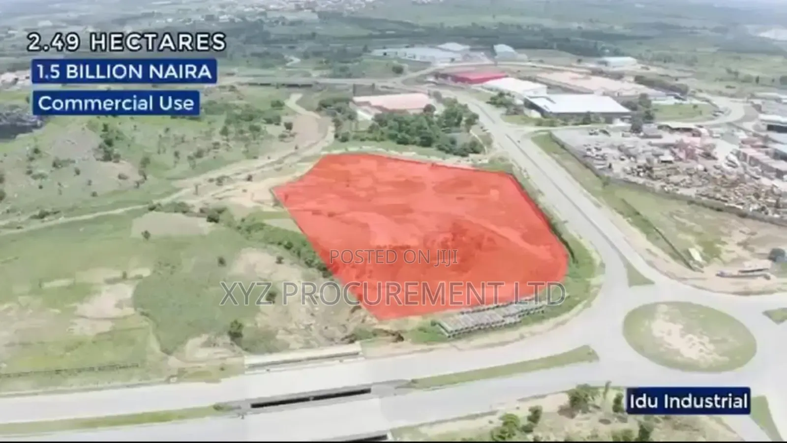 2.49 Hectare Commercial/Industrial C of O Plot Idu in Idu Industrial