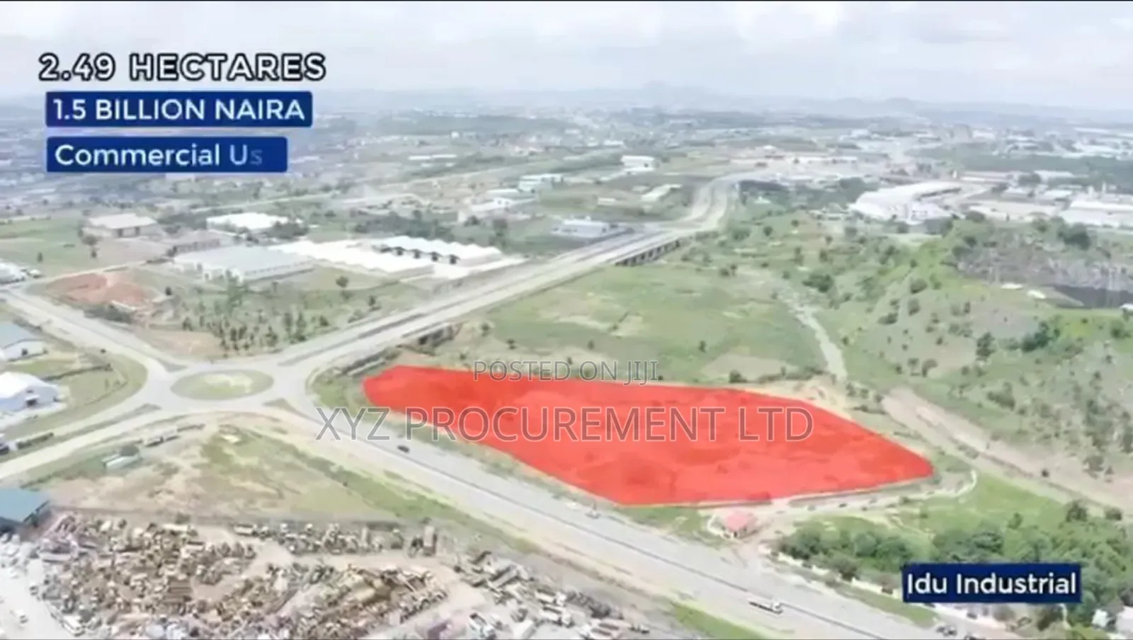 2.49 Hectare Commercial/Industrial C of O Plot Idu in Idu Industrial