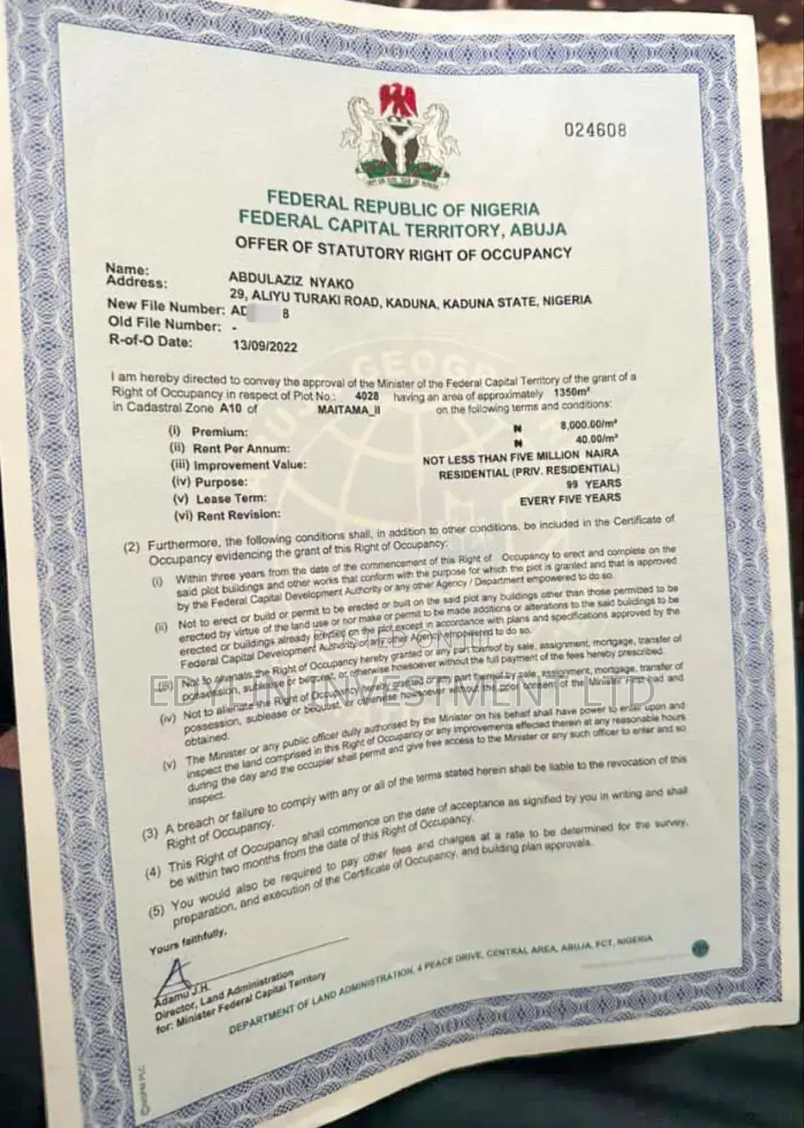 Maitama Plot in Maitama