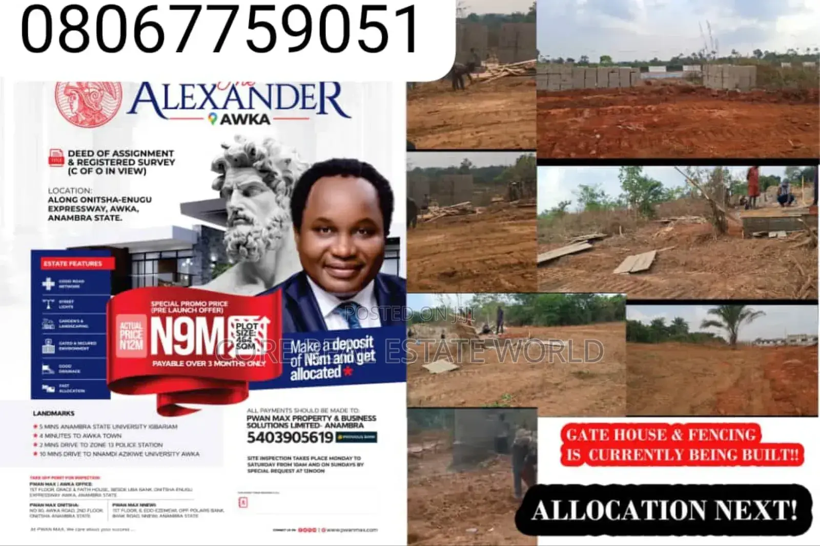 Buy and Build Estate Land, Along Onisha Enugu, Akwa Anambra in Awka