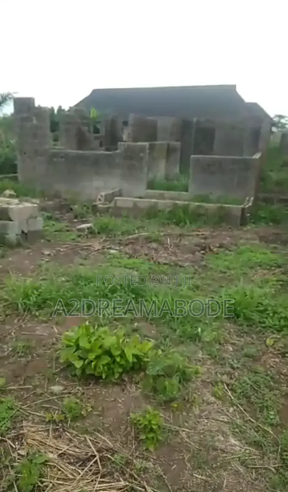 Plot of Land With Uncompleted 3 Bedroom Bungalow in Shimawa