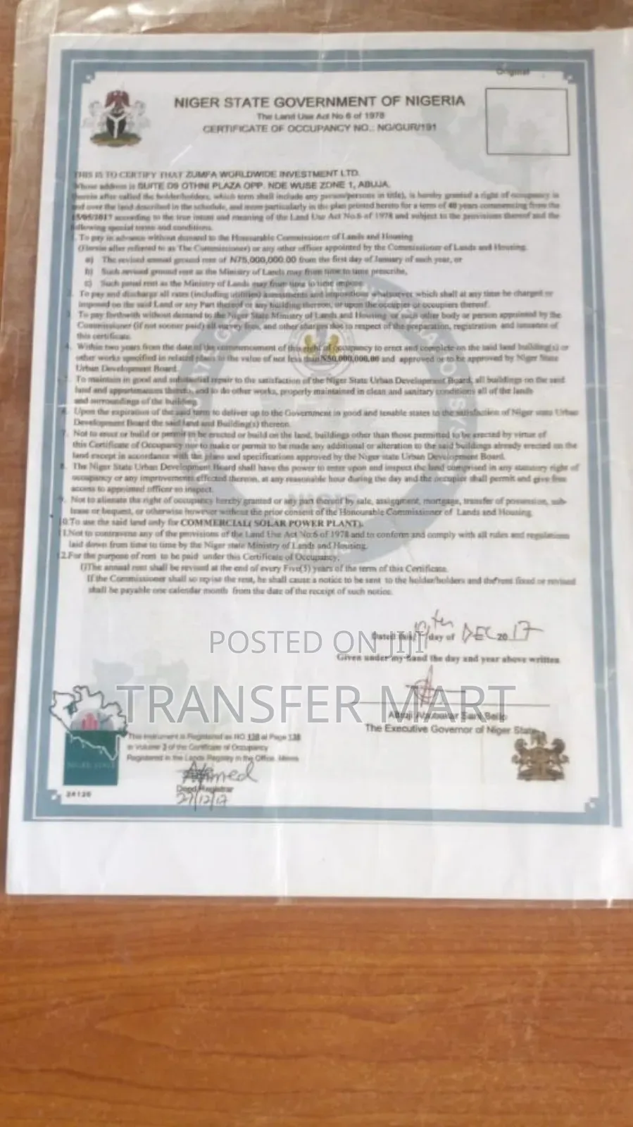 200 Hecters of Land With C of O Along Suleja/Izom Road in Suleja