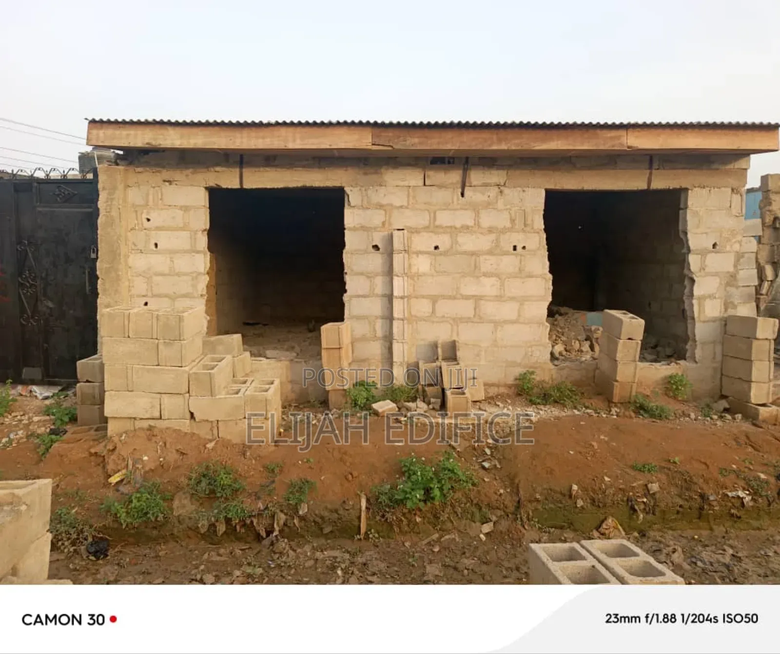 A Standard Half Plot With 2 Shops Fence at Ajasa Command in Abule Egba