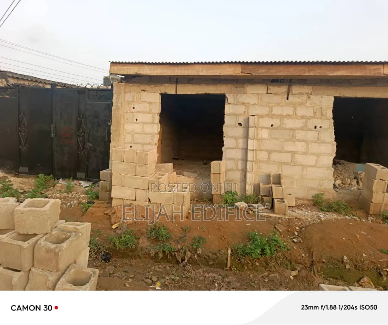 A Standard Half Plot With 2 Shops Fence at Ajasa Command in Abule Egba