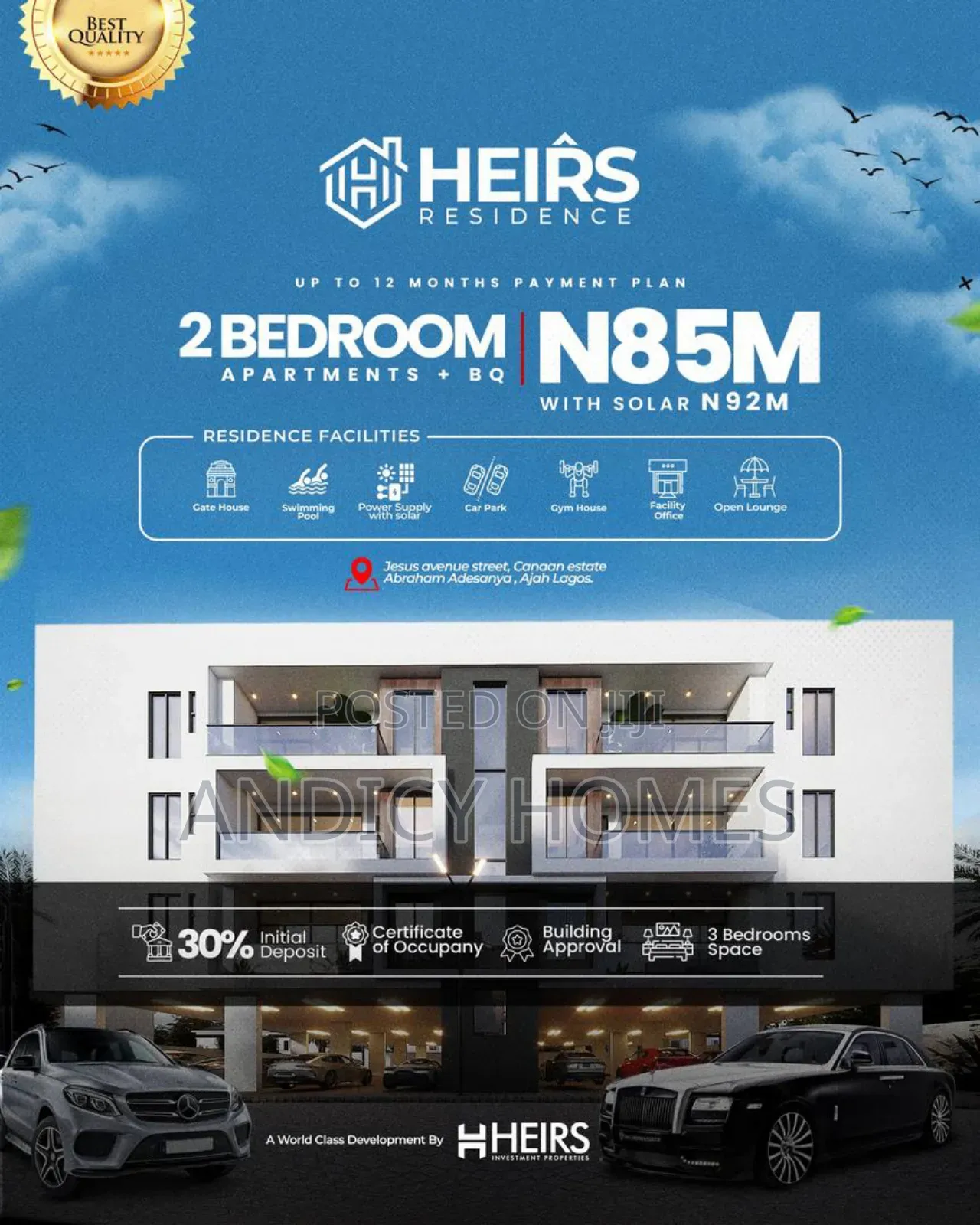 2bedroom Apartment With Bq at Abraham Adesanya in Canaan Estate