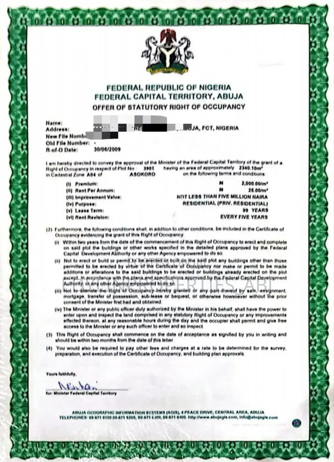 Asokoro Plot for Sale in Asokoro