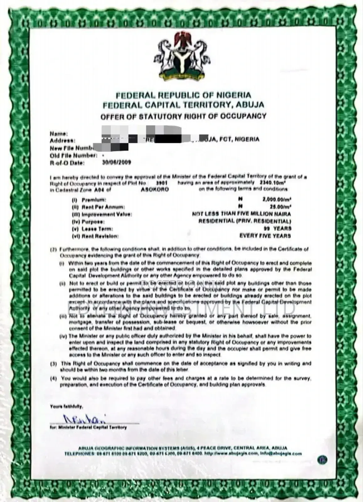 Asokoro Plot for Sale in Asokoro