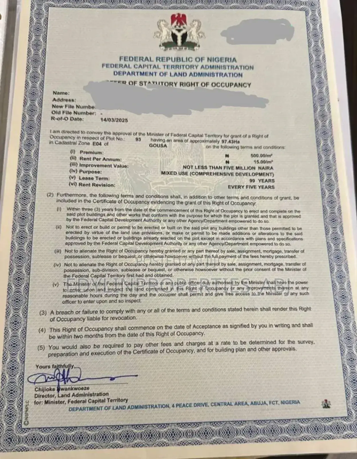 Gousa Airport Road Plot of Land at at FCT Abuja in Kiami