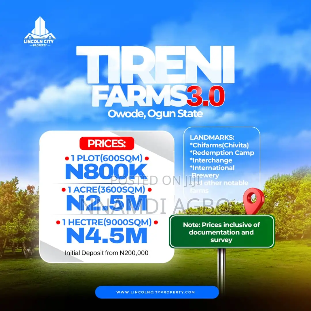 Tireni Farm Land for Sale in Obafemi-Owode
