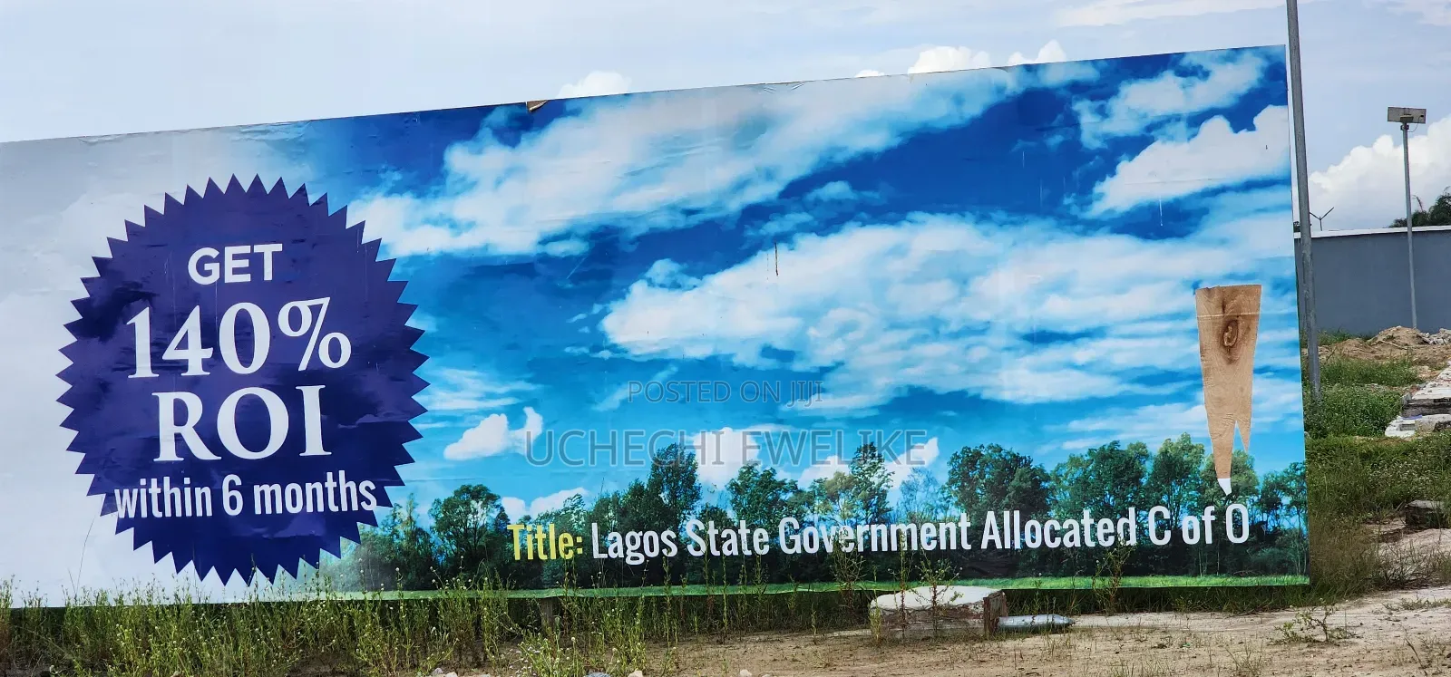 C of O Land Opp Lekki Int'l Airport in Ibeju