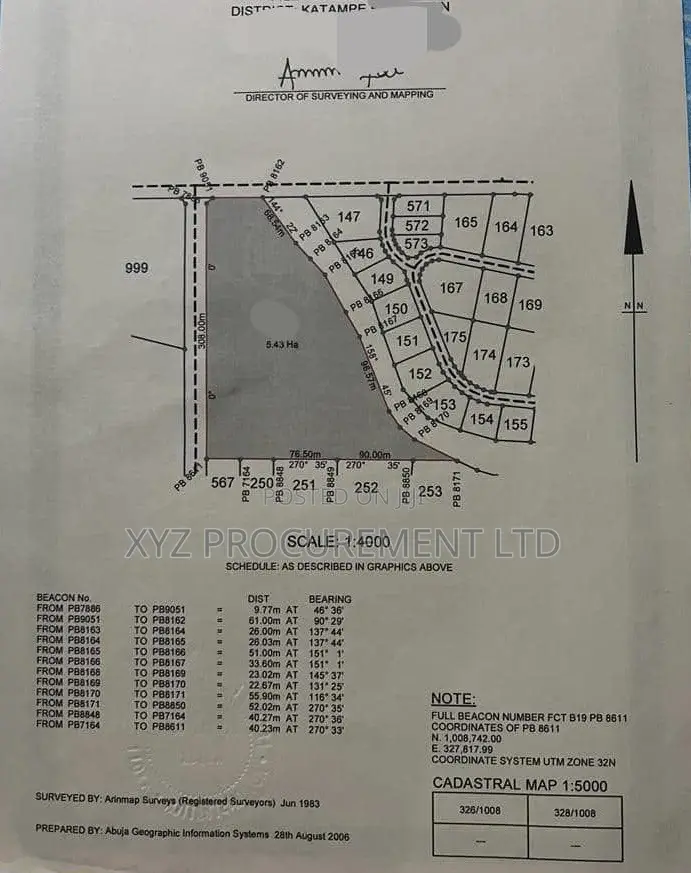 5.3 Hectares of Residential/Mix Used Land in Katampe Extension