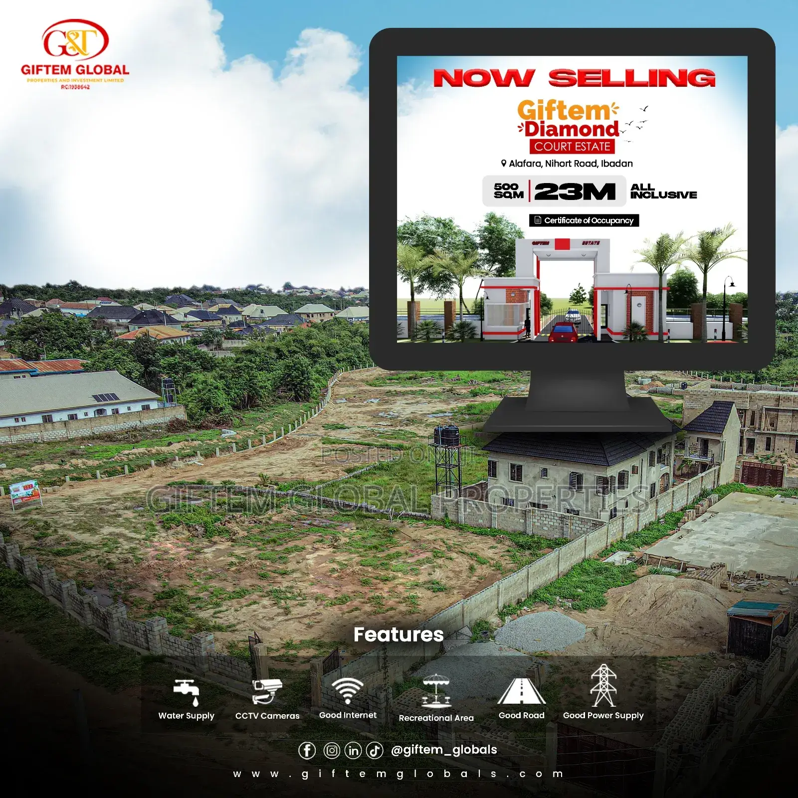 Giftem Diamond Court Estate Jericho Extension in Ibadan