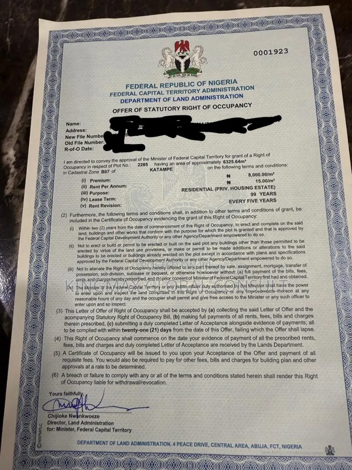 Residential Plot for Sale – Katampe Main, Abuja in Katampe (Main)