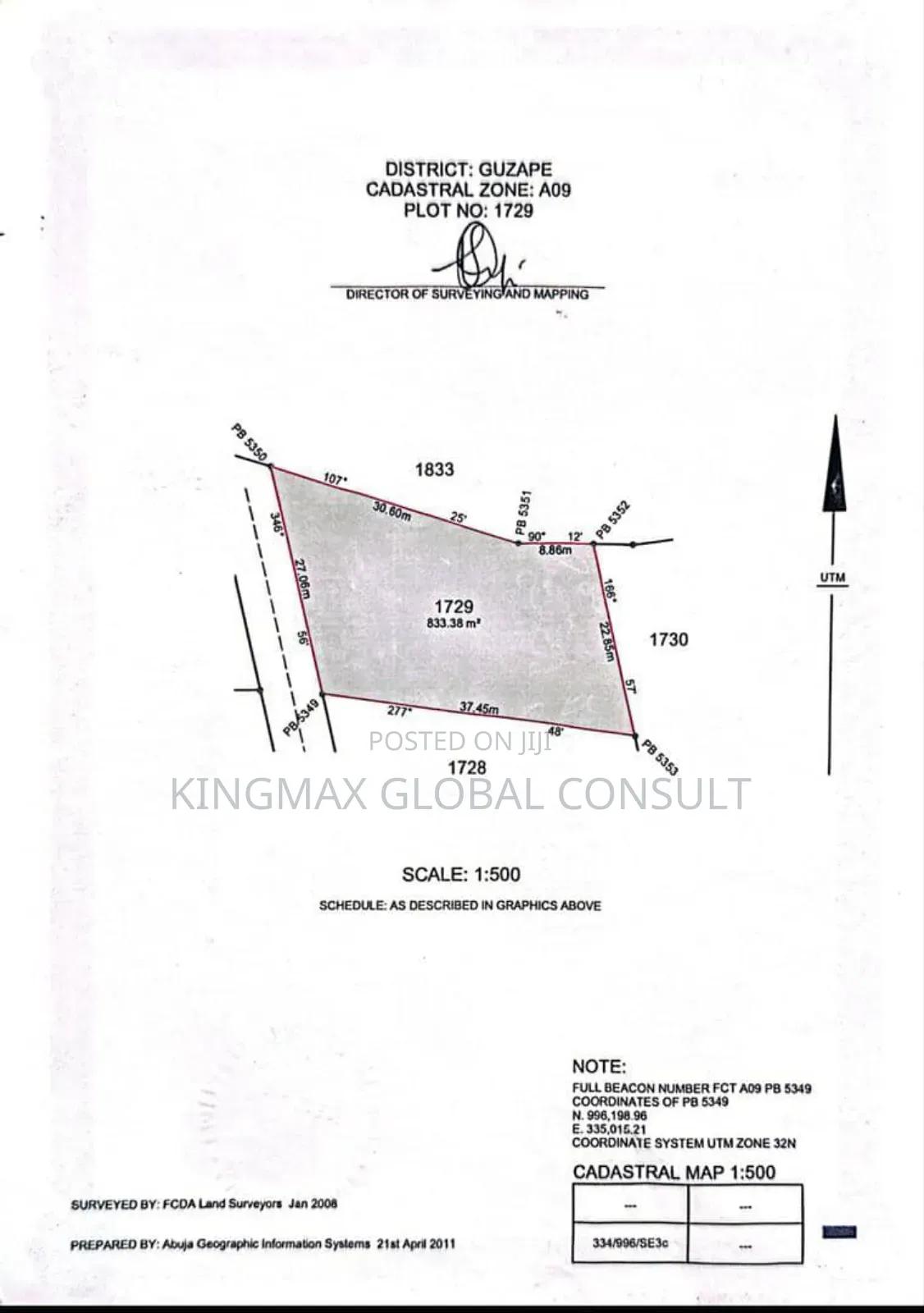 Residential Land for Sale: Size 833.38m2sqm in Guzape District
