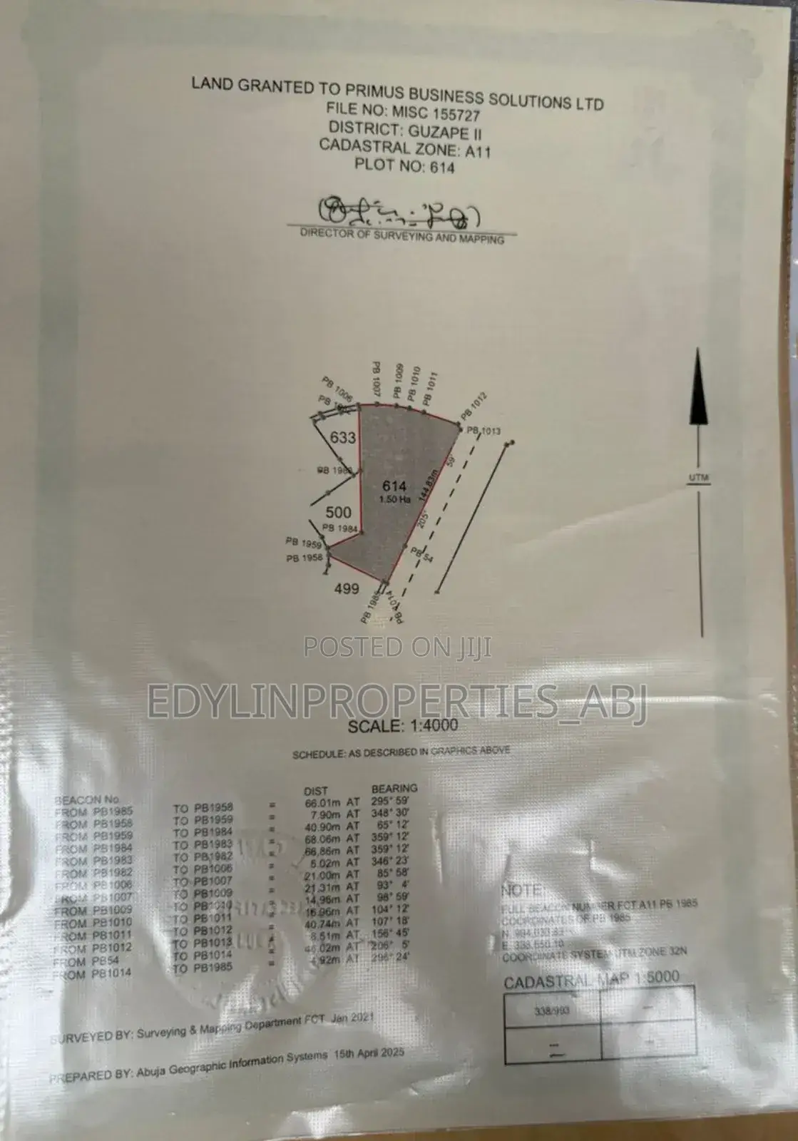 Plot of Land at Guzape 2 FCT Abuja in Guzape District