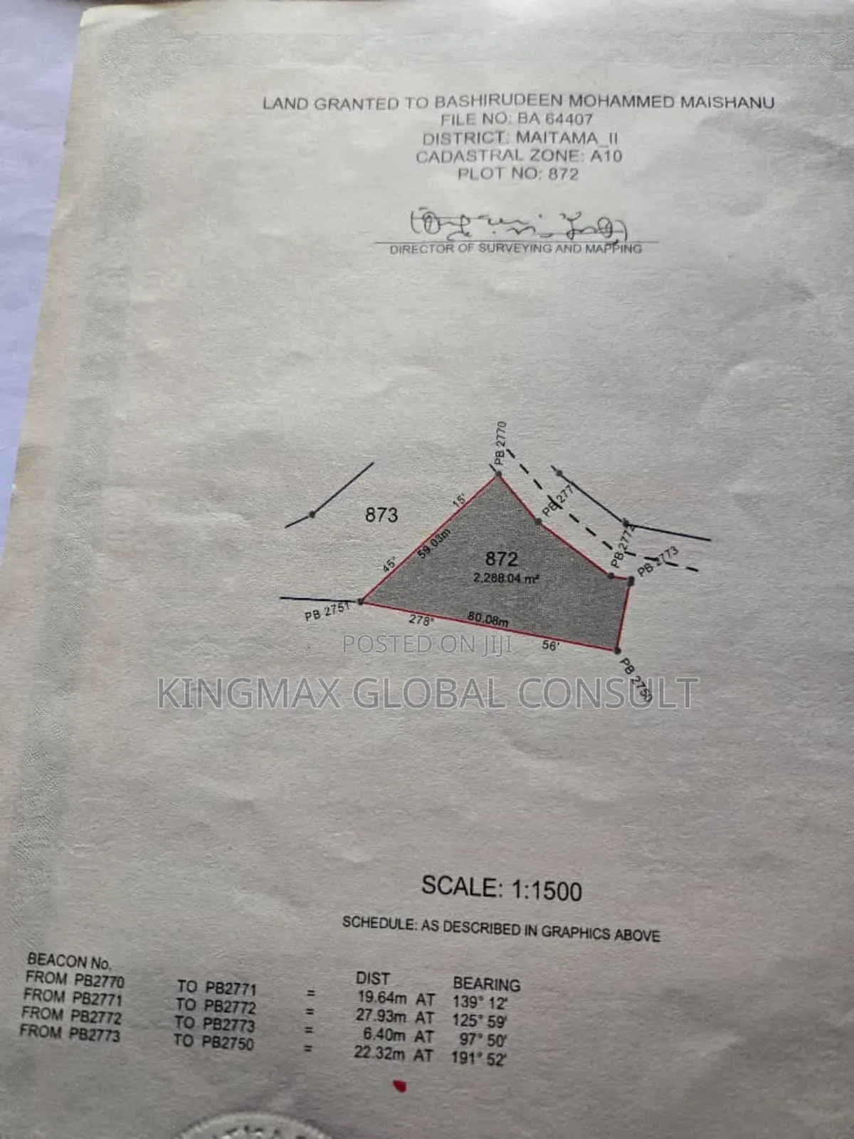 Maitama 11, Plot 872, Size:2288.04sm. Cofo in Maitama