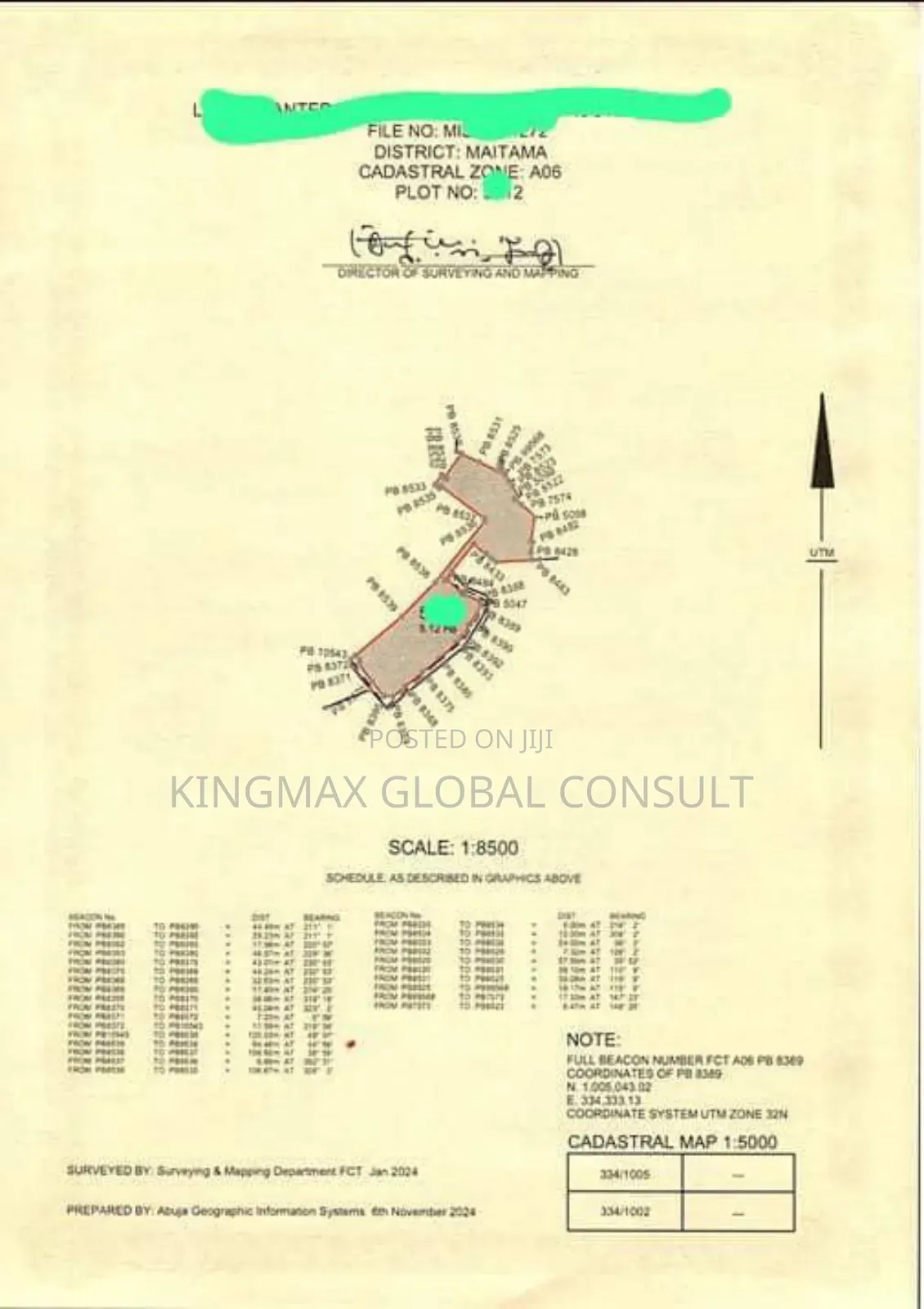 For Sale:4.7 Hectares With Cofo - 1000ssqm in Maitama