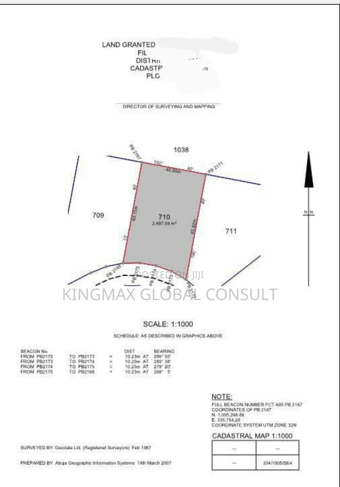 Residential Land for Sale : Size: 2,457.59m2 With Structure, Cofo in Maitama