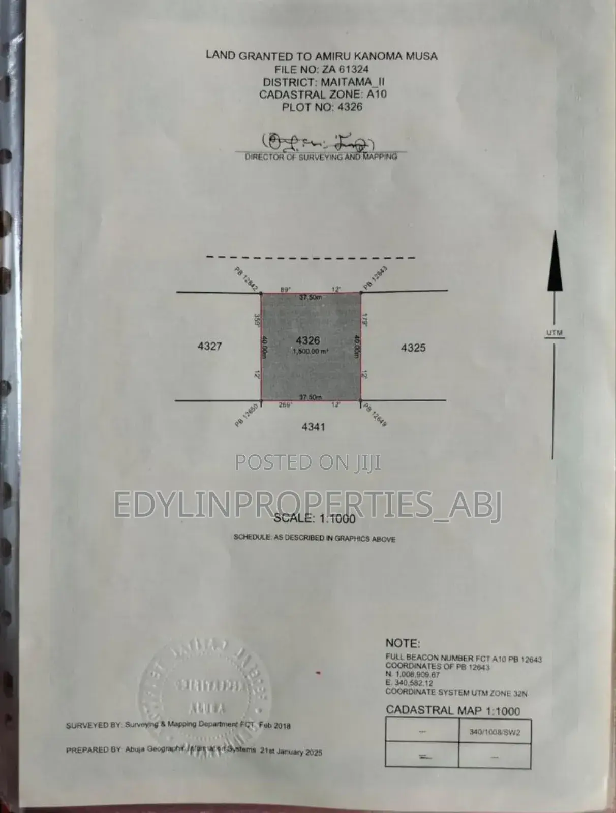 C of O Residential Land at Maitama 2 FCT Abuja in Kukawa