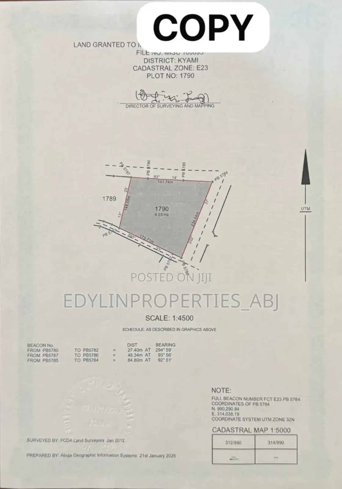 Comprehensive Development Land at Kyami District. FCT Abuja in Lugbe District