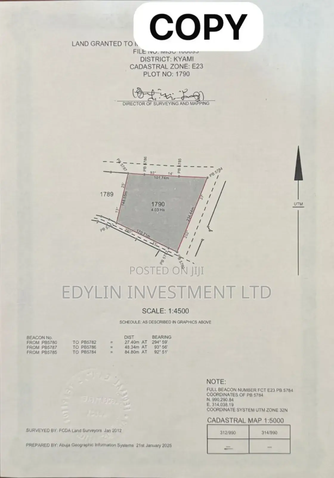 Comprehensive Development Land at Kyami District. FCT Abuja in Lugbe District