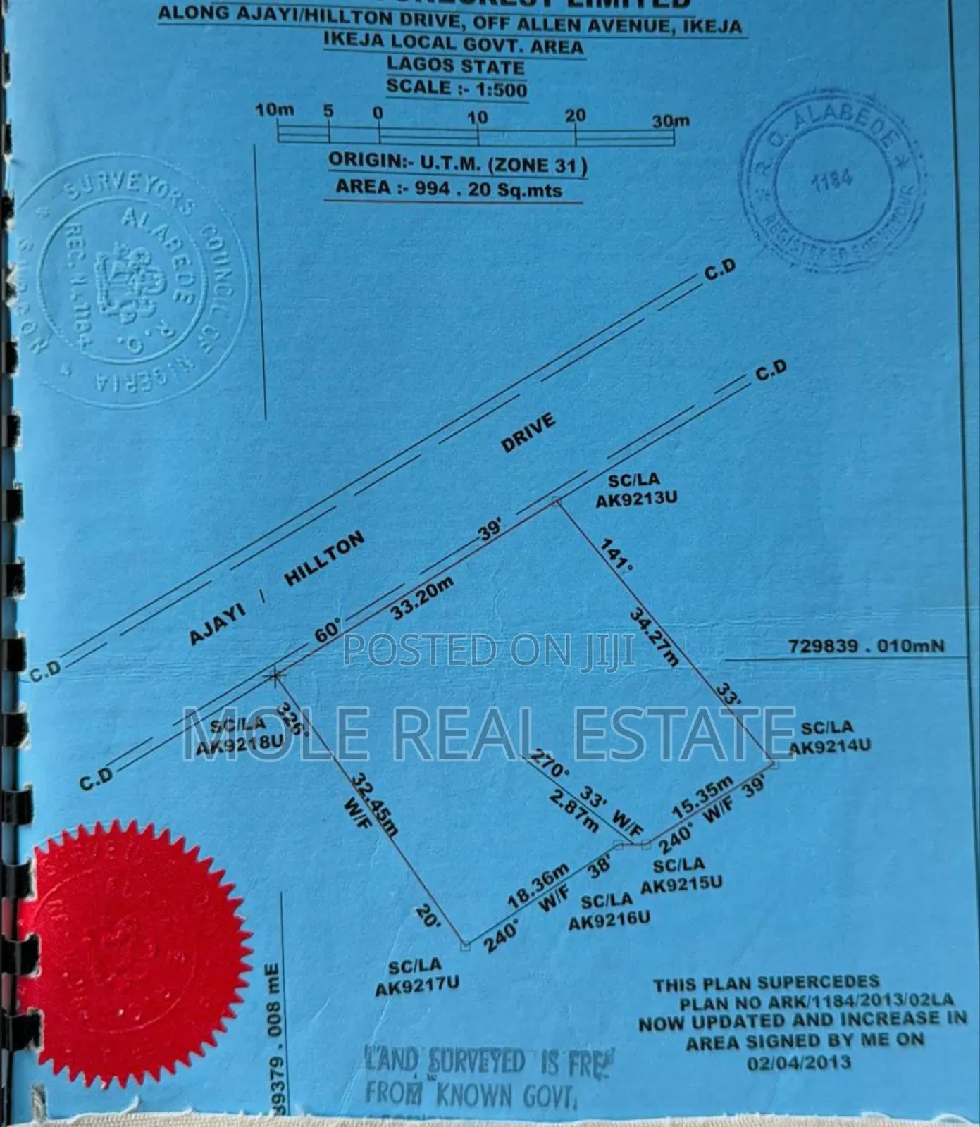 1000sqm ( 2 Plots) Joint Venture Allen Avenue Ikeja in Allen Avenue